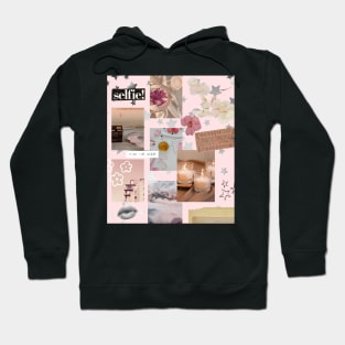 Baby Pink Floral Collage Y2K Hoodie